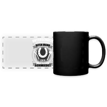 Hufschmied Alter Mann Lustiger Spruch Geschenk - Panorama-Tasse farbig - Schwarz - Vorne