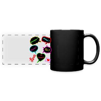 pourquoi quand ou - Mug panoramique uni - noir - Devant