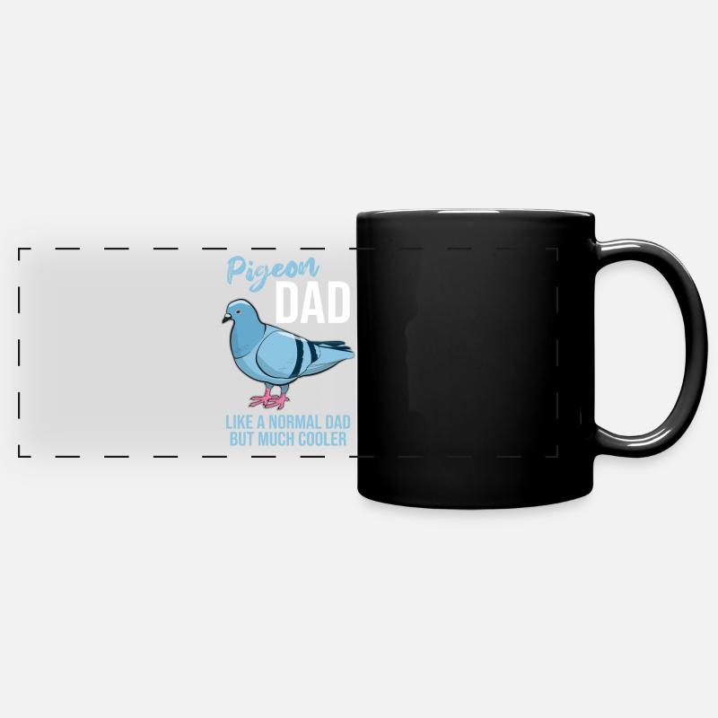 Taube Taubenliebhaber Papa Spruch Geschenk - Panorama-Tasse farbig - Schwarz