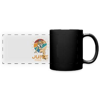Millésime 1988 - Né En Juin 1988 - Mug panoramique uni - noir - Devant