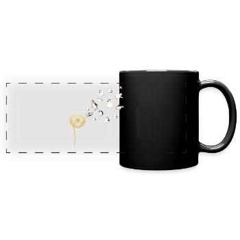 Zoo Animal Lover Gift Dandelion Penguin - Full Colour Panoramic Mug - black - Front