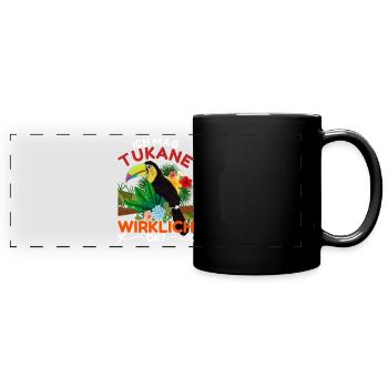 Tier Tropischer Vogel Geschenk Lustiges Tukan - Panorama-Tasse farbig - Schwarz - Vorne