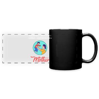 Design fort de la fête des mères - Mug panoramique uni - noir - Devant