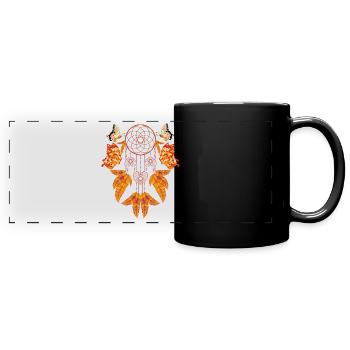 Butterfly Hippie Jewelry Gift Dream Catcher - Full Colour Panoramic Mug - black - Front