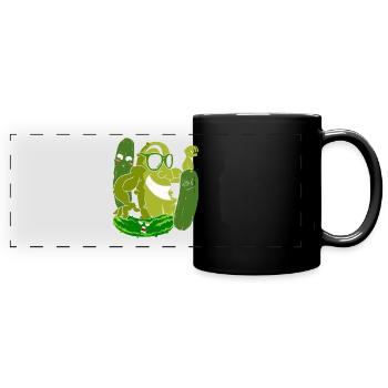 Saure Gurke Lustiges Geschenk Sonnenbrille Gurke - Panorama-Tasse farbig - Schwarz - Vorne