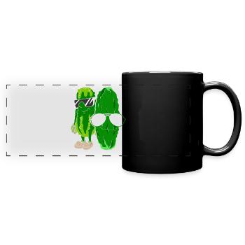 Saures Gürkchen Coole Sonnenbrille Geschenk Gurke - Panorama-Tasse farbig - Schwarz - Vorne