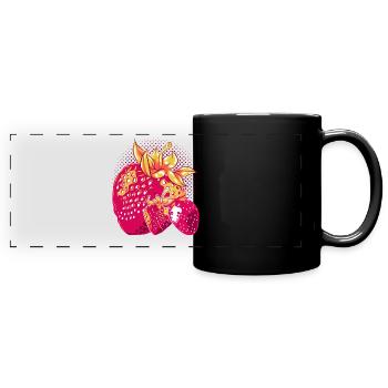 Fruits rouges Fruits d’été Fruit Cadeau Fraise - Mug panoramique uni - noir - Devant