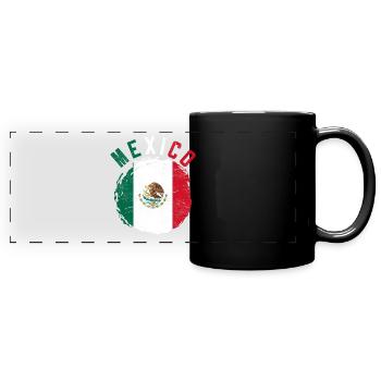 Drapeau mexicain Mexique Culture Cadeau Mexique - Mug panoramique uni - noir - Devant