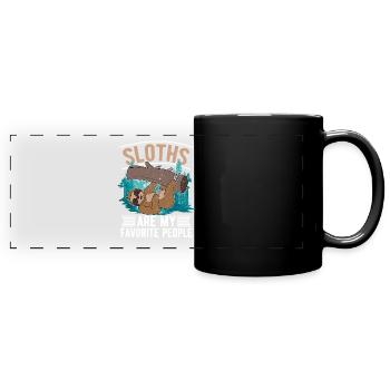 Sloths are my dearest people Sloths - Full Colour Panoramic Mug - black - Front