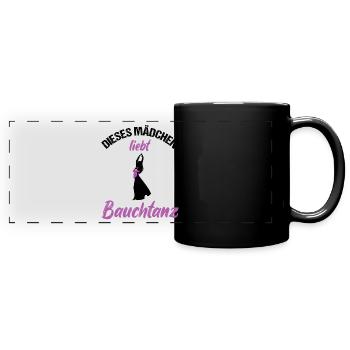 Dieses Mädchen liebt Bauchtanz - Herz - Panorama-Tasse farbig - Schwarz - Vorne