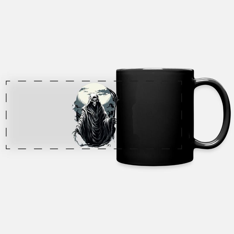 Spooky Halloween Grim Reaper Grim Reaper - Full Colour Panoramic Mug - black