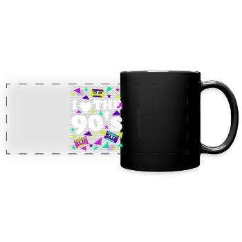 des années 90 amour violet rétro look - Mug panoramique uni - noir - Devant