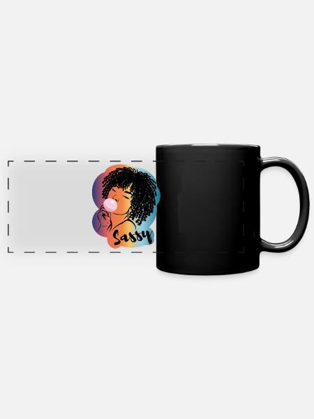 Sassy Chic mit Afro Charme - Panorama-Tasse farbig - Schwarz