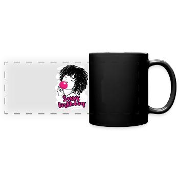 Naughty Birthday Diva Celebrating - Full Colour Panoramic Mug - black - Front
