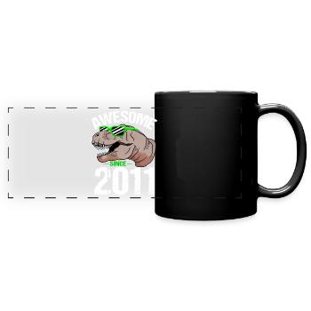 T-Rex Party Star Retro Look Gift - Full Colour Panoramic Mug - black - Front