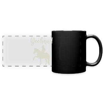 Ouais ! Equitation western pleine de joie de vivre - Mug panoramique uni - noir - Devant