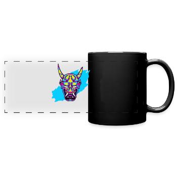 Hannya Neon Demon Cool Japan Art - Panorama-Tasse farbig - Schwarz - Vorne