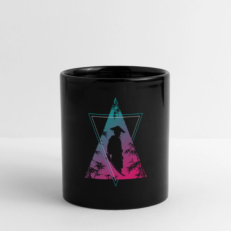 Neon Samurai Moderner Krieger Geist Panorama-Tasse farbig