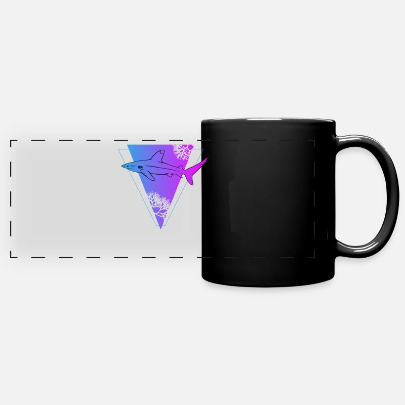 Deep Sea Triangle Shark Mysticism Gift - Full Colour Panoramic Mug - black