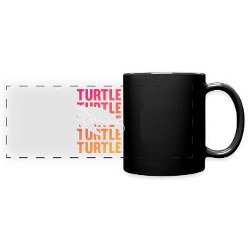 TURTLE Schattenbild Wortkunst Geschenk - Panorama-Tasse farbig - Schwarz - Vorne