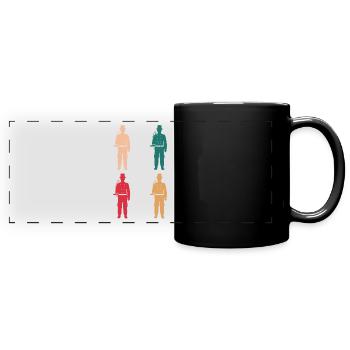 Bunte Welt der Schornsteinfeger - Panorama-Tasse farbig - Schwarz - Vorne