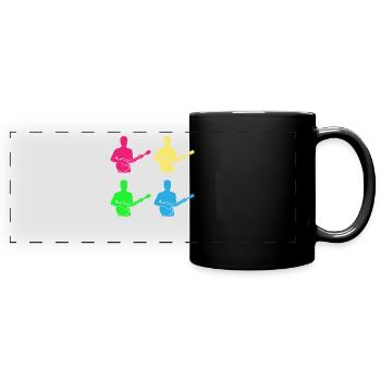 Buntes Banjo - Geschenk für Musikfans - Panorama-Tasse farbig - Schwarz - Vorne