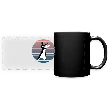 Weiß-Schwarz Tanzpaar Eleganz in Bewegung Geschenk - Panorama-Tasse farbig - Schwarz - Vorne