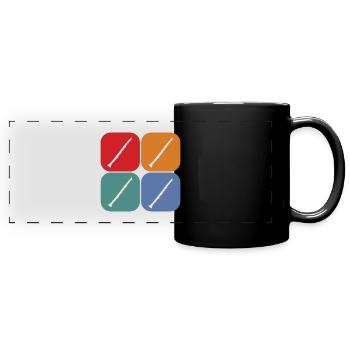 Vintage Sonnenuntergang Klarinette Instrument Klarinette Musik - Panorama-Tasse farbig - Schwarz - Vorne