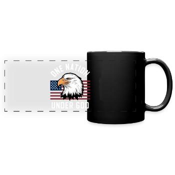 Amérique États-Unis Dire Une Nation sous Dieu 4 juillet - Mug panoramique uni - noir - Devant