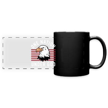 Amérique États-Unis Dire Une Nation sous Dieu 4 juillet - Mug panoramique uni - noir - Devant