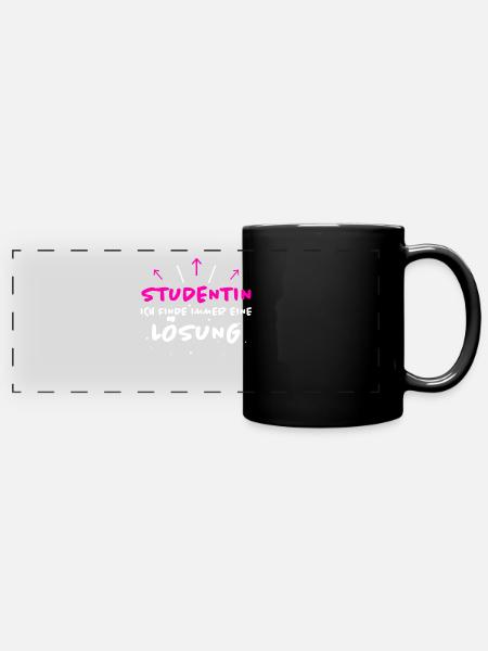 Studentin Spruch Universität Studentin Geschenk - Panorama-Tasse farbig - Schwarz