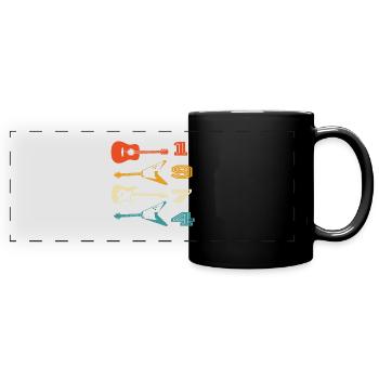 1974 Jahrgang geboren Gitarrist Gitarre Geburtstag - Panorama-Tasse farbig - Schwarz - Vorne