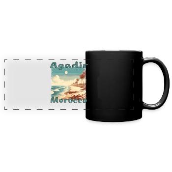 Agadir Marokko Südsee Mittelmeer Urlaub Nordafrika - Panorama-Tasse farbig - Schwarz - Vorne