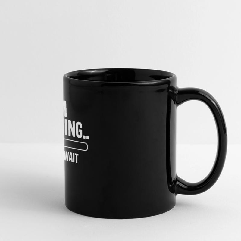 I'm thinking please wait funny nerd loading brain Full Colour Panoramic Mug