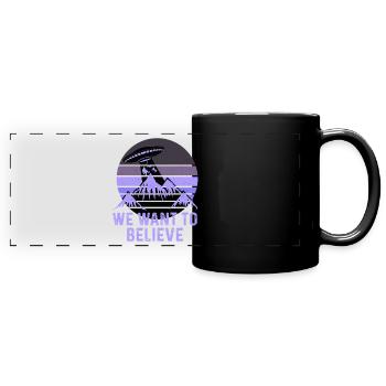 UFO-Bigfoot Nessie Einhorn - Panorama-Tasse farbig - Schwarz - Vorne