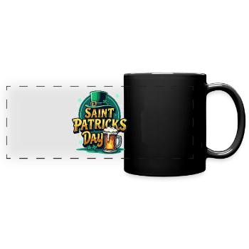 Saint Patrick`s Day Beer - Panorama-Tasse farbig - Schwarz - Vorne