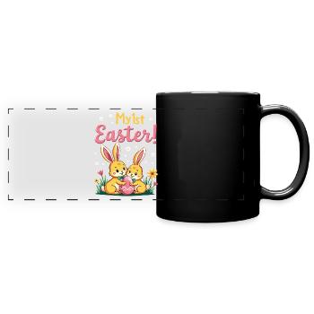 My 1ST Easter Süße Osterhasen erste Osterfest - Panorama-Tasse farbig - Schwarz - Vorne
