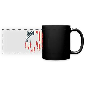 Bigfoot Patriot Sasquatch USA Flagge Amerika - Panorama-Tasse farbig - Schwarz - Vorne