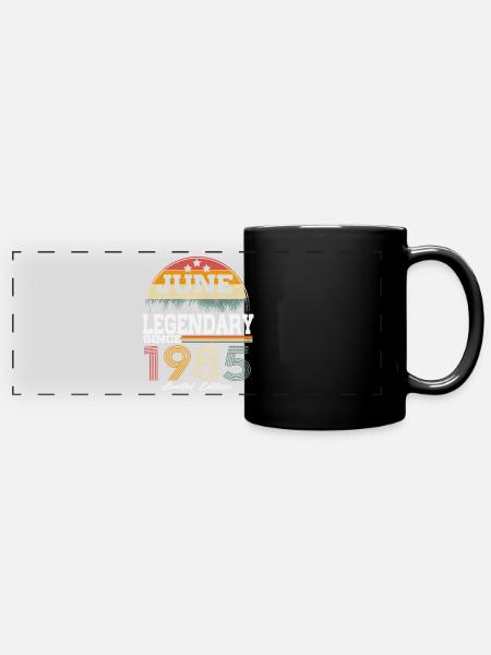 Des légendes sont nées en juin 1985 - Mug panoramique uni - noir