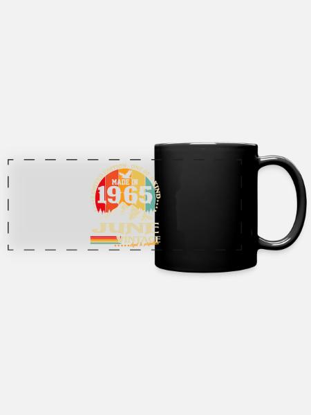 Vintage Juin 1965 Vintage Rétro Anniversaire - Mug panoramique uni - noir