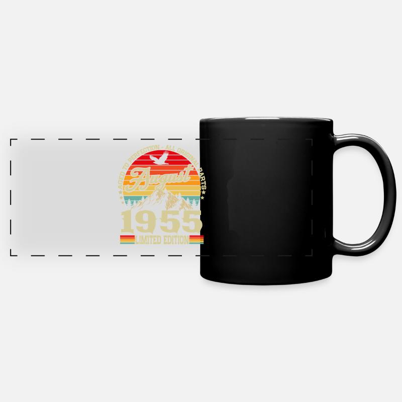 August 1955 Vintage Vintage Retro Birthday - Full Colour Panoramic Mug - black