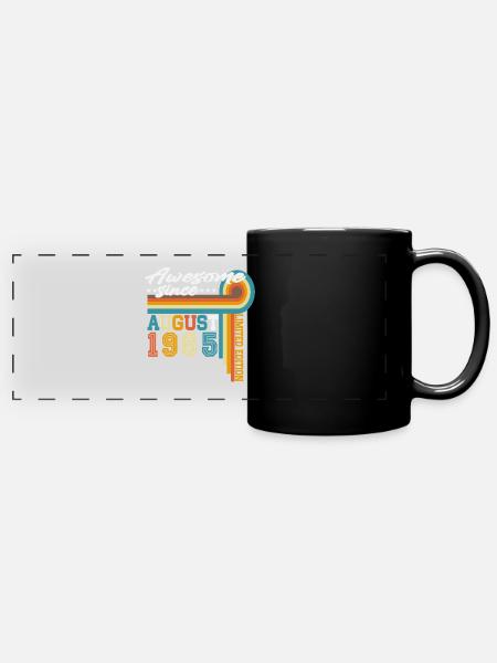 Vintage August 1965 Jahrgang Retro Geburtstag - Panorama-Tasse farbig - Schwarz
