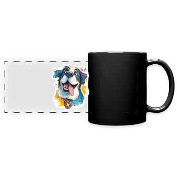 Majestic Swiss St. Bernard - Full Colour Panoramic Mug - black - Front