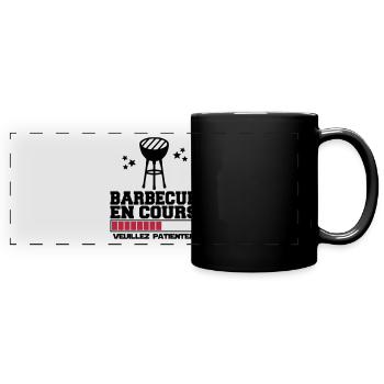 barbecue en cours - Mug panoramique uni - noir - Devant