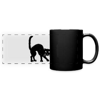 humpback cat - Full Colour Panoramic Mug - black - Front