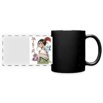 Stilles Gefühl - Panorama-Tasse farbig - Schwarz - Vorne