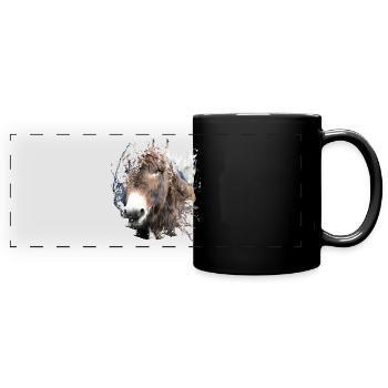 The donkey with the shaggy coat - Full Colour Panoramic Mug - black - Front