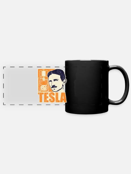 Forscher & Entwickler: Tesla - Panorama-Tasse farbig - Schwarz