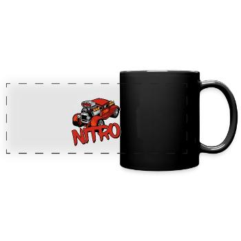 Dragrace V8 Moteur Muscle Voiture Nitro - Mug panoramique uni - noir - Devant