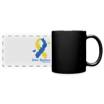 Sensibilisation au syndrome de Down - Mug panoramique uni - noir - Devant